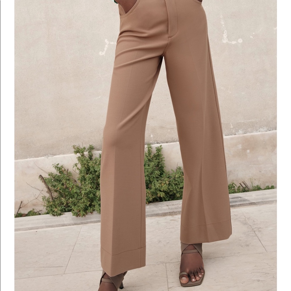 ZARA HIGH- WAISTED STRAIGHT LEG PANTS
